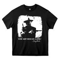 Black josey wales player film Heavy Core Tee - linhVisuals
