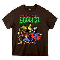 Chocolate Brown groovie ghoulies Heavy Core Tee - linhVisuals
