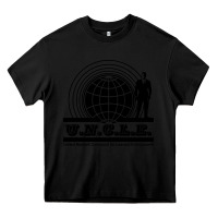 Black the man from u.n.c.l.e. Heavy Core Tee - linhVisuals
