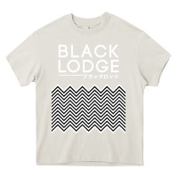 Cream twin peaks inspired japanese black lodge Heavy Core Tee - linhVisuals