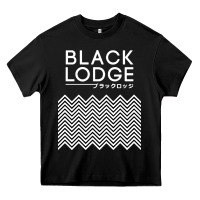 Black twin peaks inspired japanese black lodge Heavy Core Tee - linhVisuals