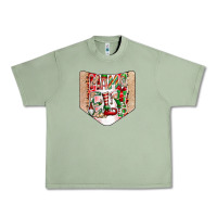 Oil Green Christmas Pocket Urban Heavy Tee - CowhideDigitalArt