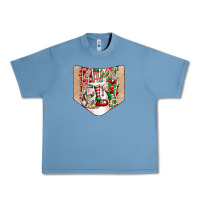 Pebble Blue Christmas Pocket Urban Heavy Tee - CowhideDigitalArt