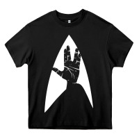 Black live long and prosper Heavy Core Tee - linhVisuals