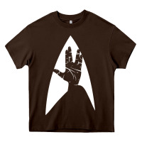 Chocolate Brown live long and prosper Heavy Core Tee - linhVisuals