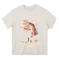 Cream i like big books Heavy Core Tee - linhVisuals