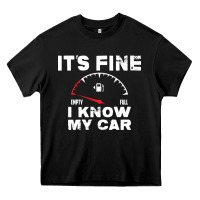 Black Empty gas gauge it’s fine i know my car low fuel joke Heavy Core Tee - linhVisuals