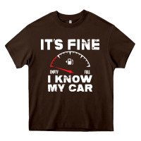 Empty Gas Gauge It’s Fine I Know My Car Low Fuel Joke Heavy Core Tee | Teevron