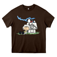 Chocolate Brown back to the peanuts Heavy Core Tee - linhVisuals