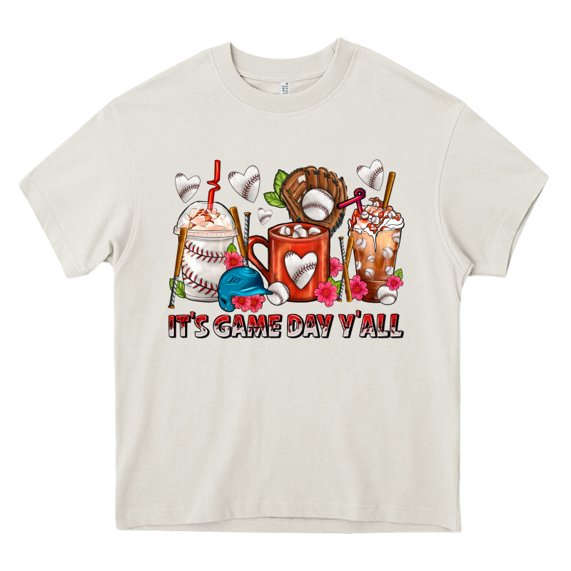 It's Game Day Y'all Baseball Coffee Cups Heavy Core Tee by FaDigitalArtStudio | Teevron