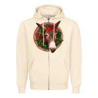 Sandshell Christmas donkey with bandana Zipper Hoodie - Jasminsmagicworld