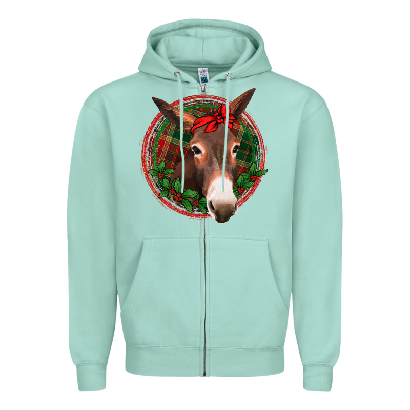Christmas Donkey With Bandana Zipper Hoodie by Jasminsmagicworld | Teevron