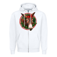 White Christmas donkey with bandana Zipper Hoodie - Jasminsmagicworld