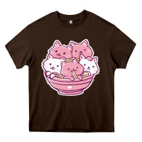Chocolate Brown kawaii cat ramen   cute gift Heavy Core Tee - linhVisuals
