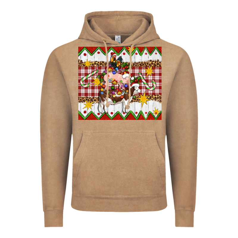 Stacked Christmas Farm Vintage Hoodie by Artiststas | Teevron