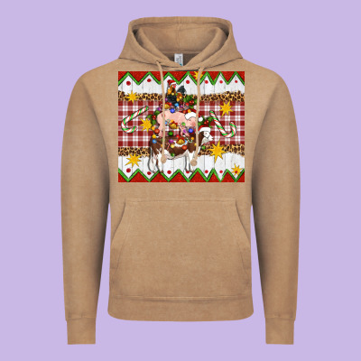 Stacked Christmas Farm Vintage Hoodie Designed By Artiststas