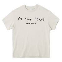 Cream Fix your heart america Heavy Core Tee - linhVisuals
