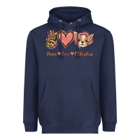 Navy Peace Love Chihuahua Heavyweight Hoodie - Jasminsmagicworld