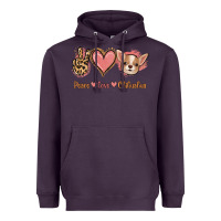 Plum Peace Love Chihuahua Heavyweight Hoodie - Jasminsmagicworld