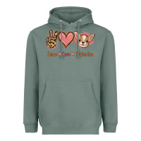 Sage Peace Love Chihuahua Heavyweight Hoodie - Jasminsmagicworld