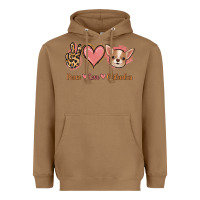 Toasted Coconut Peace Love Chihuahua Heavyweight Hoodie - Jasminsmagicworld
