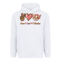 White Peace Love Chihuahua Heavyweight Hoodie - Jasminsmagicworld