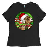 Black Nubian Goat Christmas Ladies Tee - LillyAllenDesigns