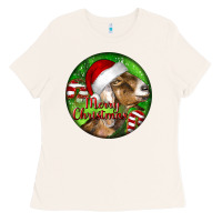 Bone Nubian Goat Christmas Ladies Tee - LillyAllenDesigns