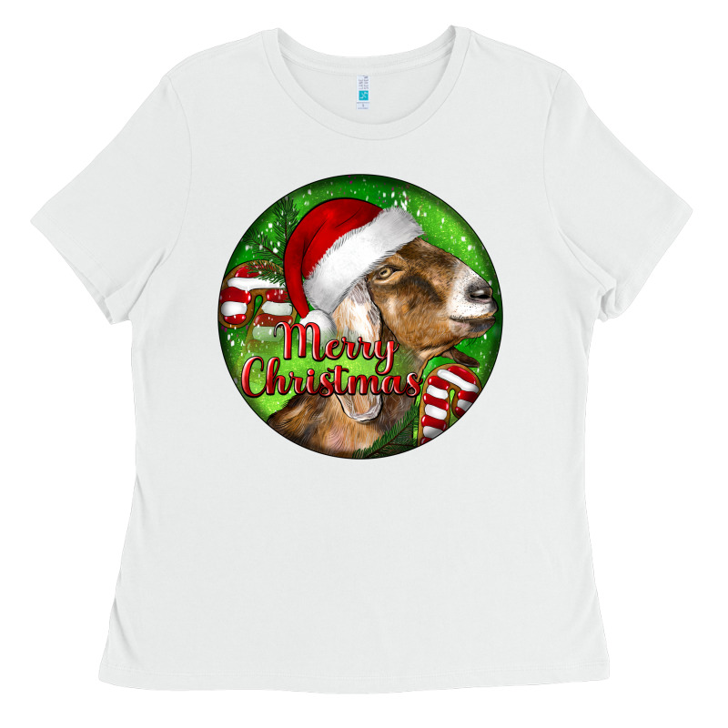 Nubian Goat Christmas Ladies Tee by LillyAllenDesigns | Teevron