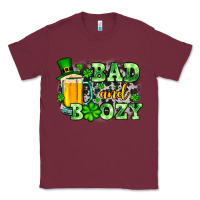 Burgundy St. Patrick's Bad and boozy Classic Tee - OliviaCreatesArt