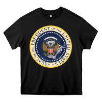 Black fake presidential seal Heavy Core Tee - linhVisuals