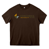 Chocolate Brown Concordia University Irvine Heavy Core Tee - linhVisuals