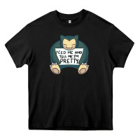 Black feed me snrlx Heavy Core Tee - linhVisuals