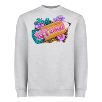 Heather Grey Hello 1st Grade Heavyweight Sweatshirt - RanaPortraitStore