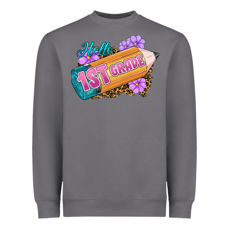 Hello 1st Grade Heavyweight Sweatshirt by RanaPortraitStore | Teevron