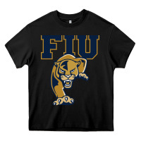 Black fiu panthers Heavy Core Tee - linhVisuals