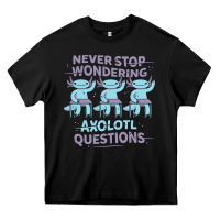 Black axolotl questions Heavy Core Tee - linhVisuals