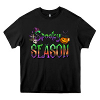 Black Halloween Spooky Season Heavy Core Tee - FaDigitalArtStudio
