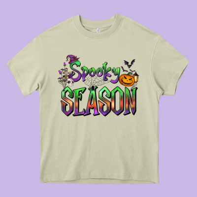 Halloween Spooky Season Heavy Core Tee Designed By Fadigitalartstudio