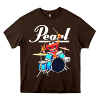 Chocolate Brown the muppet show animal playing pearl drums Heavy Core Tee - linhVisuals