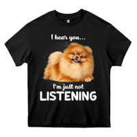 Black pomeranian i hear you not listening t shirt Heavy Core Tee - linhVisuals