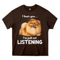 Chocolate Brown pomeranian i hear you not listening t shirt Heavy Core Tee - linhVisuals