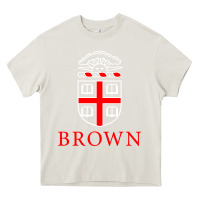 Cream brown university Heavy Core Tee - linhVisuals