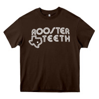 Chocolate Brown rooster teeth Heavy Core Tee - linhVisuals