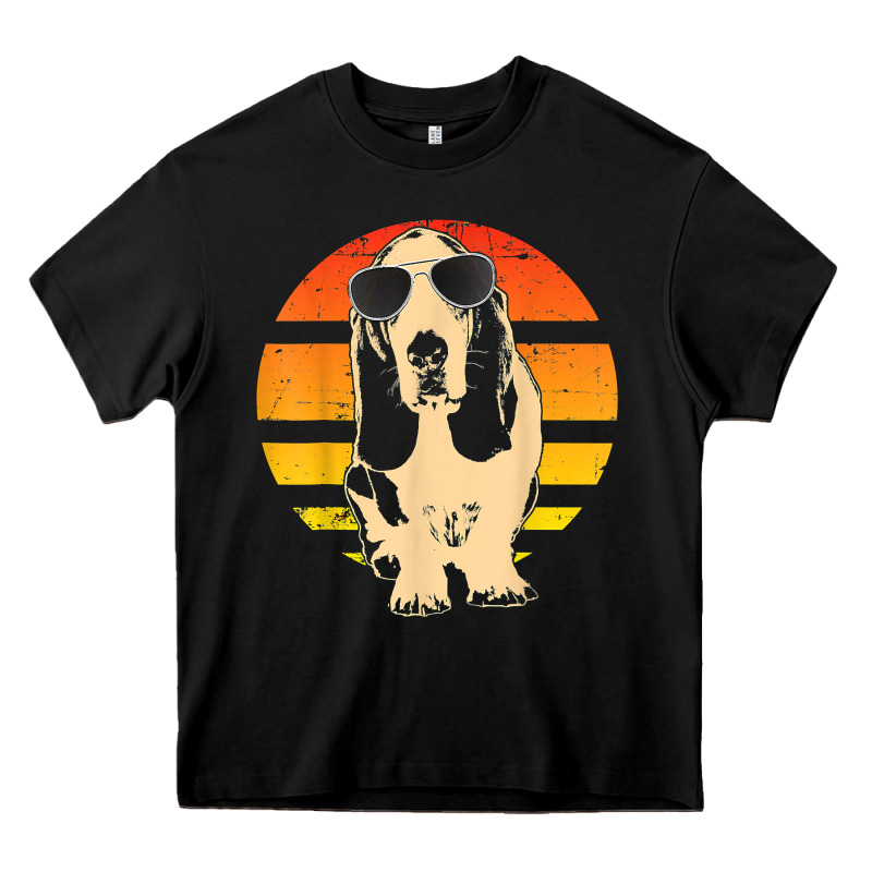 Retro Basset Hound T Shirt Men Women Kids Gift T Shirt Heavy Core Tee by linhVisuals | Teevron