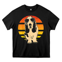 Black retro basset hound t shirt men women kids gift t shirt Heavy Core Tee - linhVisuals