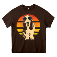 Chocolate Brown retro basset hound t shirt men women kids gift t shirt Heavy Core Tee - linhVisuals