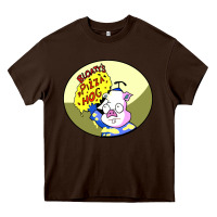 Chocolate Brown bloaty pizza hog Heavy Core Tee - linhVisuals