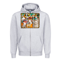 Heather Grey autumn sheeps Zipper Hoodie - Jasminsmagicworld