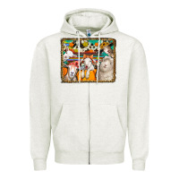 Oatmeal Heather autumn sheeps Zipper Hoodie - Jasminsmagicworld